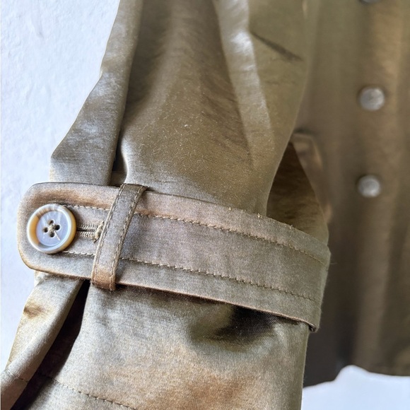 Linea by Louis Dell’Olio Olive Green Double Breasted Short Trench Coat Size S - Picture 8 of 16